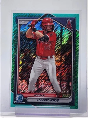 ALBERTO RIOS 2024 BOWMAN CHROME AQUA SHIMMER ANGELS /125 Q5796 - Image 1 of 2