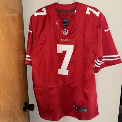 Colin Kaepernick #7 旧金山 49 人队 NFL Nike Red On Field 球衣 男式 48/XL — 第 1/4 张图片