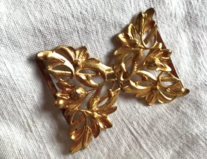 JUGENDSTIL GÜRTELSCHNALLE ANTIK METALL VERGOLDET FLORAL 19. JH. JUDGENSTIL - Bild 1 von 3