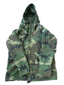Military Camouflage Extended Cold Weather Parka Men’s Medium Vintage Raven Coat - Picture 1 of 12
