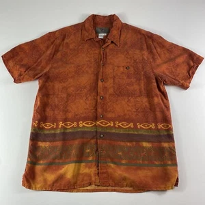 Territory Ahead Button Down Shirt Adult Medium Tribal Southwestern Tencel Mens - Picture 1 of 8