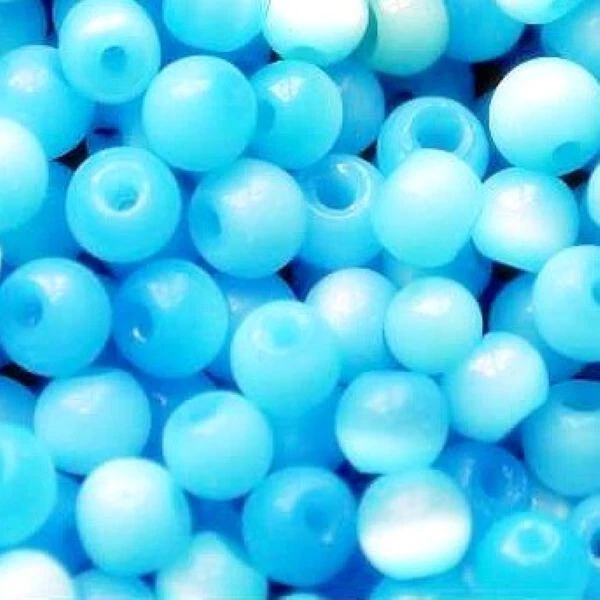 200pcs 4mm blue cat's eye round glass spacer beads DIY Craft Jewellert Making - Image 1 of 1