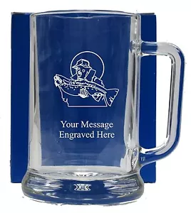 Personalised Fishing Pint Glass Tankard Birthday Free Gift Box GT17 - Picture 1 of 1