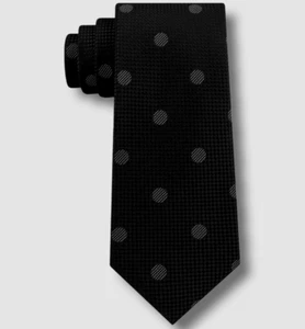 $69 Sean John Men's Black Checkered Textured Dot Silk Tie Size 58 x 3 - Picture 1 of 1