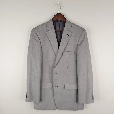 Blazer Abrigo Deportivo Haggar 40L Negro Blanco Sal Pimienta Pata de Gallo Negocios Informal Foto 1 de 4