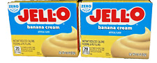 Jello Zero Sugar Banana Creme Instant Pudding 0.9 oz (2 boxes)