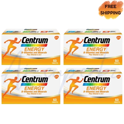 4x Centrum Energy B-Vitamins and Minerals + Vitamin C & E 60's Free Shipping - Image 1 of 4