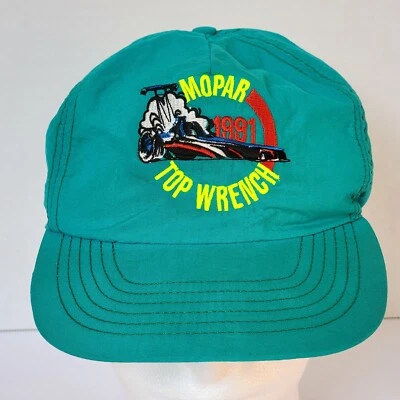 De colección 1991 Mopar Llave Superior Arrastre Coche de Carreras Verde Azulado Snapback Sombrero Colección Mopar Foto 1 de 4