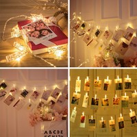 40 LED Hanging Picture Photo Peg Clip Fairy String Lights Party Decoration