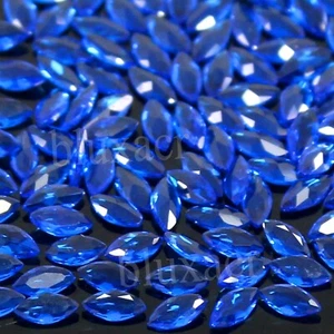 Natural D-Block Blue Tanzanite 5x2.5 MM Marquise Eye Clean Gemstone 10 Pcs Lot - Picture 1 of 9