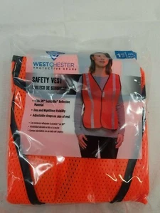 West Chester Reflective Safety Vest High Visibility Adjustable Orange - Picture 1 of 2