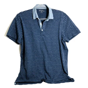 Polo J Crew Mercantile para Hombres Talla L Azul Rayas Manga Corta Informal Mixto Medios - Imagen 1 de 8