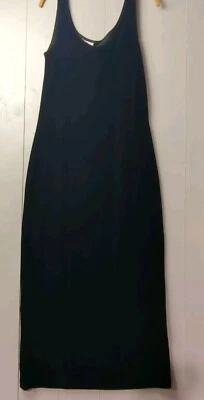 DKNY Vintage 90s Black Full Velvet Maxi Dress Sleeveless Formal Made In USA Sz M - Image 1 of 4