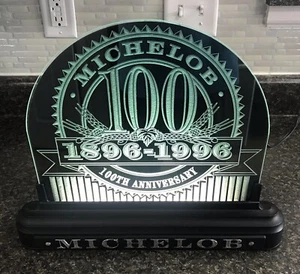 Michelob 100th Anniversary Reverse Glass Backlit Sign Rare Promotional Sign EUC - Imagen 1 de 11