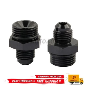 8AN to 6AN Male Fuel Rail Adapter Fitting 2pcs Black For Flare ORB - Picture 1 of 12