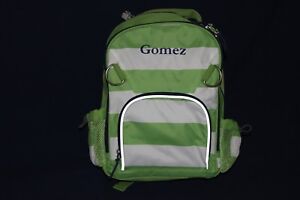 Pottery Barn Fairfax Girls Striped White/Green Small Backpack Free Ship "Gomez"