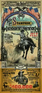 Cody Wyoming Buffalo Bill Stampede Rodeo Western Poster von Bob gekrönt - Bild 1 von 1