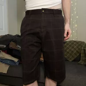 Volcom Men's 34W Brown Plaid Casual Shorts - Picture 1 of 4