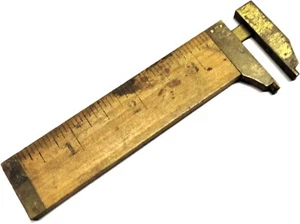Nice Old STANLEY 136 Caliper Boxwood & Brass Rule - Picture 1 of 3