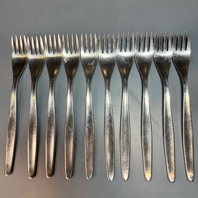 10 WMF Cromargan Laurel Stainless Germany Salad Forks 6-7/8” Lot Of 10 - Image 1 of 4