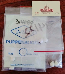 3 Pair Round Vintage Acrylic Doll Eyes Size 8mm - Picture 1 of 4