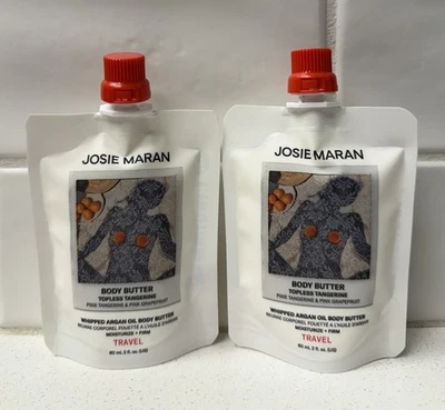 JUEGO DE 2 - JOSIE MARAN - MANTEQUILLA CORPORAL MANDARINA EN TOPLESS - VIAJE 2 oz CADA UNO - NUEVO Foto 1 de 2