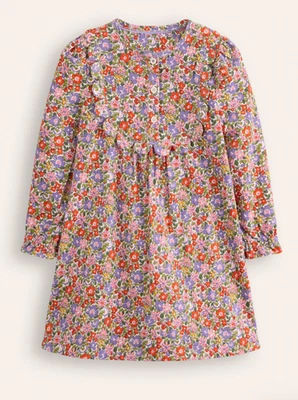 Mini Boden - Vestido de pana vieira rosa y púrpura "Norah Flowerbed", talla 6-7 Foto 1 de 4