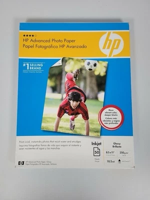 HP Advanced Photo Paper Glossy for Inkjet 50 Sheets Letter 8.5”x11” Q7853A New - Image 1 of 3