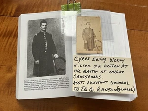 Civil War CDV Photo ID’d Soldier DICKEY CRYUS Ewing KIA 11th IL. S. M. FASSETT - Picture 1 of 24
