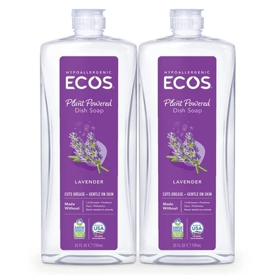 Hypoallergenic Lavender Dish Soap, 25 Fl Oz Pack of 2 - Eco-Friendly - Image 1 of 4