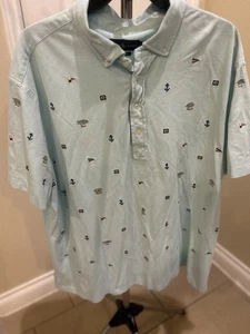 Men’s Ralph Lauren Classic Fit Knit Oxford Shirt Nautical All Over Print 3XB - Picture 1 of 4