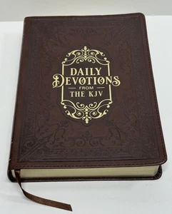 Daily Devotions from the KJV King James Version Brown Embossed Leather Look New - Bild 1 von 23