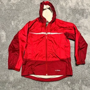 LL Bean Rain Jacket Kids Youth Large 14-16 Nylon Hooded Coat - Picture 1 of 9