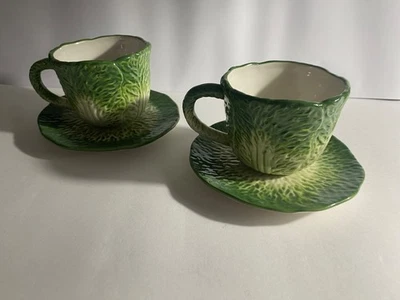 2x M&S Collection Cabbage Cup & Saucer Set - Green Mug - Brand New Boxed - Image 1 of 4