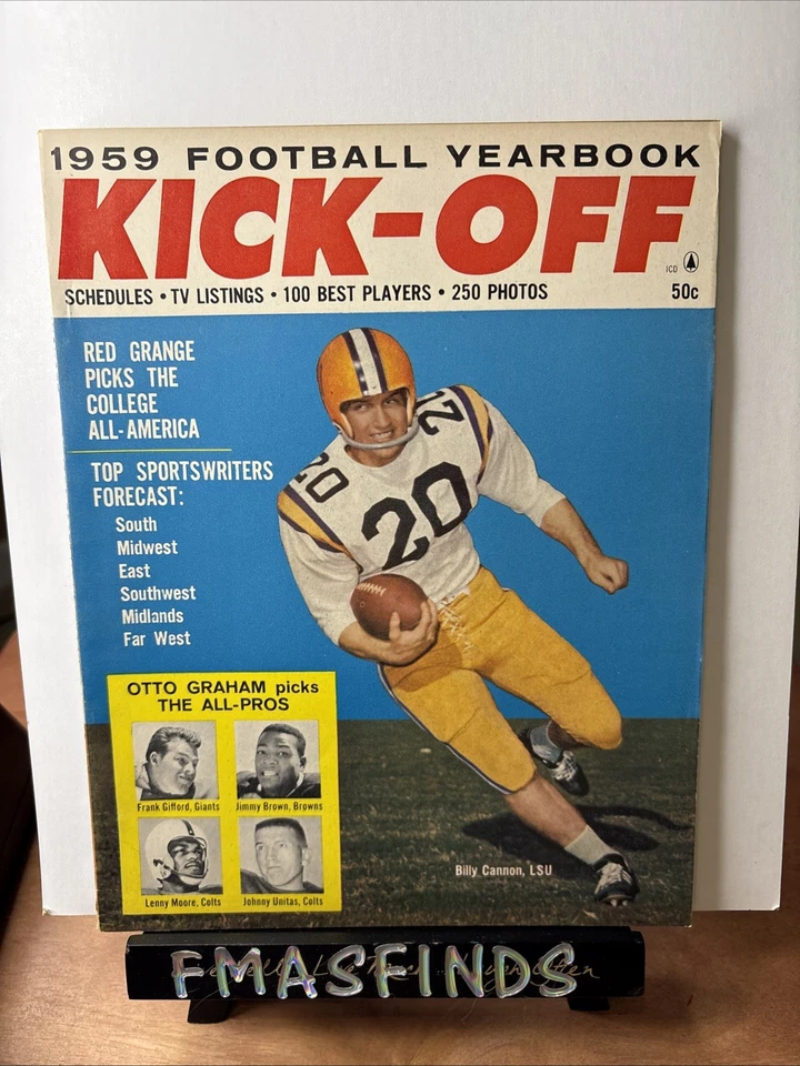 Revista de fútbol americano Billy Cannin LSU JIM BROWN 1959 X4  Foto 1 de 1