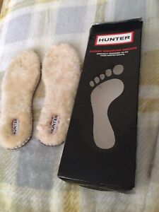 Sheepskin insoles for Hunter Wellington Boots womens size 5   Brand New with Box