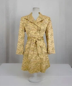 Vintage YELLOW LANTERN SHOPS Satin Silk? Asian Jacket S/M Yellow Multi Lined - Picture 1 of 12