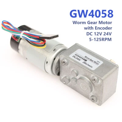 DC 12V/24V Worm Gear Motor with Encoder 5-125 RPM High Torque Reduction Motor - Bild 1 von 4
