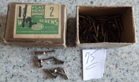 Flat Head Wood Screws - 1/2 " #2 - New old stock - Vintage (75 screws) Cover