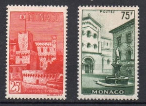 1954 - Principato di Monaco - Vedute, tipi del '39 2 val. MNH** - Picture 1 of 2