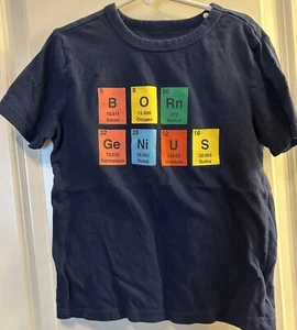 Chemistry Periodic Table of Elements Science Tee T-Shirt Born Genius Sz 6/7 - Picture 1 of 2