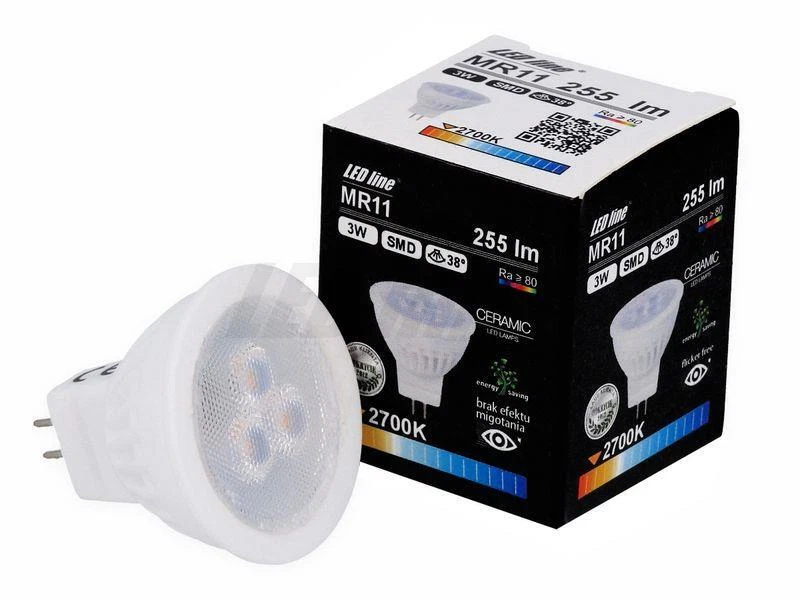 5 Piezas Bombillas De Foco LED MR11 10-14V AC/DC, 3W 255lm, Blanco Cálido, LEDIN - Imagen 1 de 1