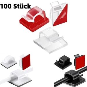 100x Mini selbstklebende Kabelhalter Auto Drahtklammern Licht Kabel Veranstalter - Bild 1 von 9