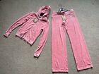 NWT VINTAGE Juicy Couture Classic Velour Zip Up Hoodie/Mid Rise Pant Set Small