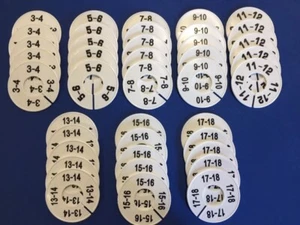 CLOTHING SIZE DIVIDERS 3-4 thru 17-18 "5 each" - Picture 1 of 3