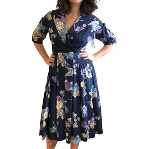 Vintage 1950s floral print cotton dress - Picture 1 of 8