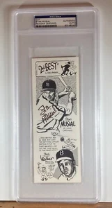Stan Musial Signed Cut Drawing, 3x8, PSA/DNA Certified (SM82) - Picture 1 of 2