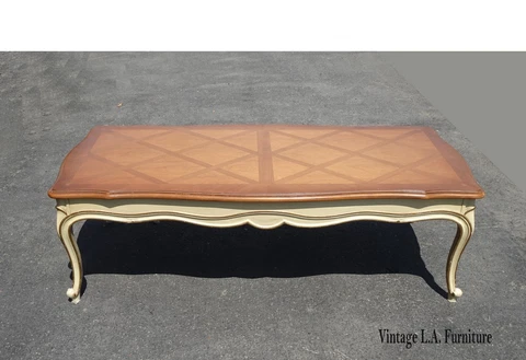 1970s Vintage French Provincial Brown Coffee Table Made by Drexel Cover