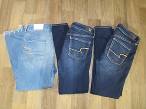 3 Pair Size 6 Reg American Eagle Jeans Super Stretch Skinny  (f22) - Picture 1 of 8