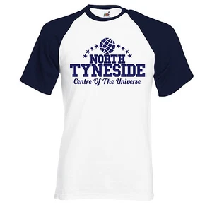 Camiseta de béisbol North-Tyneside - Centre Of The Universe - Retro manga corta - Imagen 1 de 3